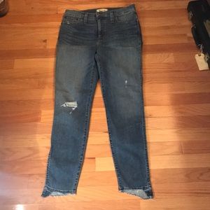 10” High Rise Skinny Jeans, drop stem-hem edition